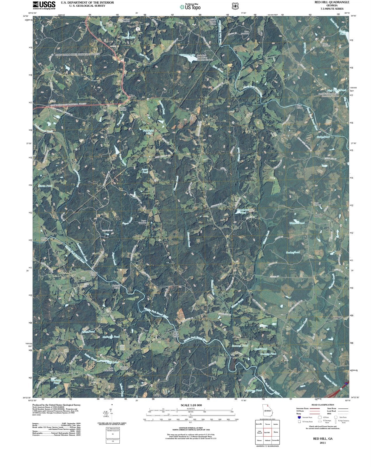 2011 Red Hill, GA - Georgia - USGS Topographic Map