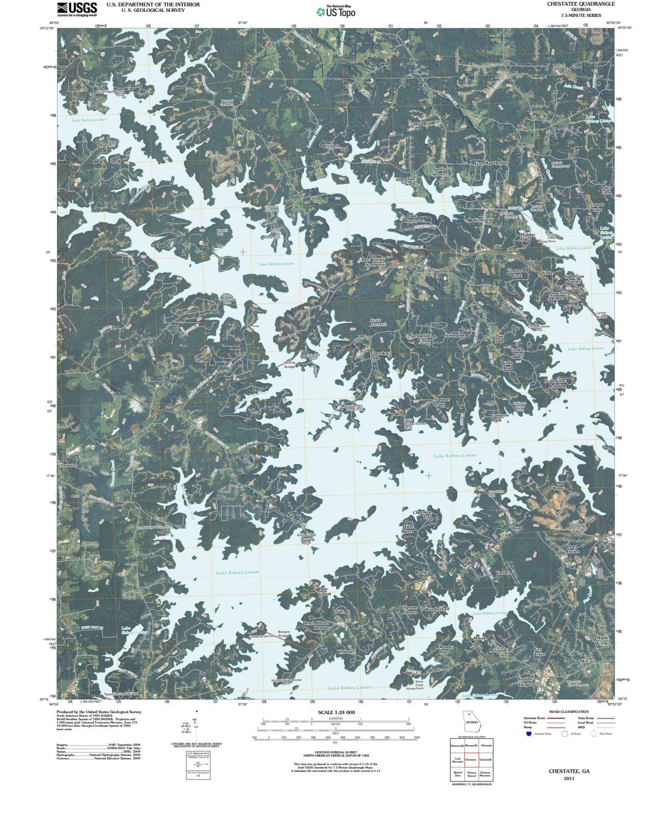 2011 Chestatee, GA - Georgia - USGS Topographic Map