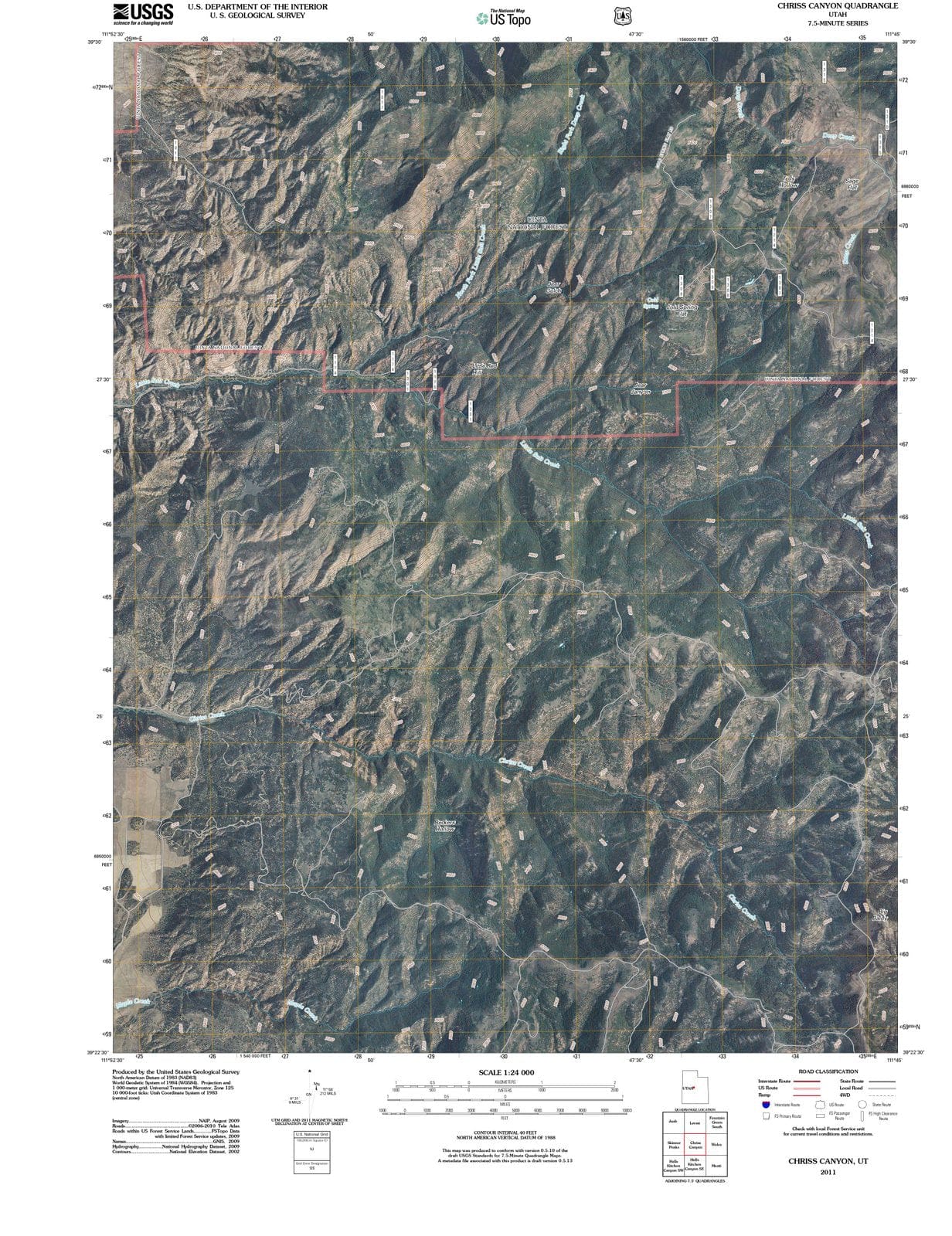 2011 Chriss Canyon, UT - Utah - USGS Topographic Map