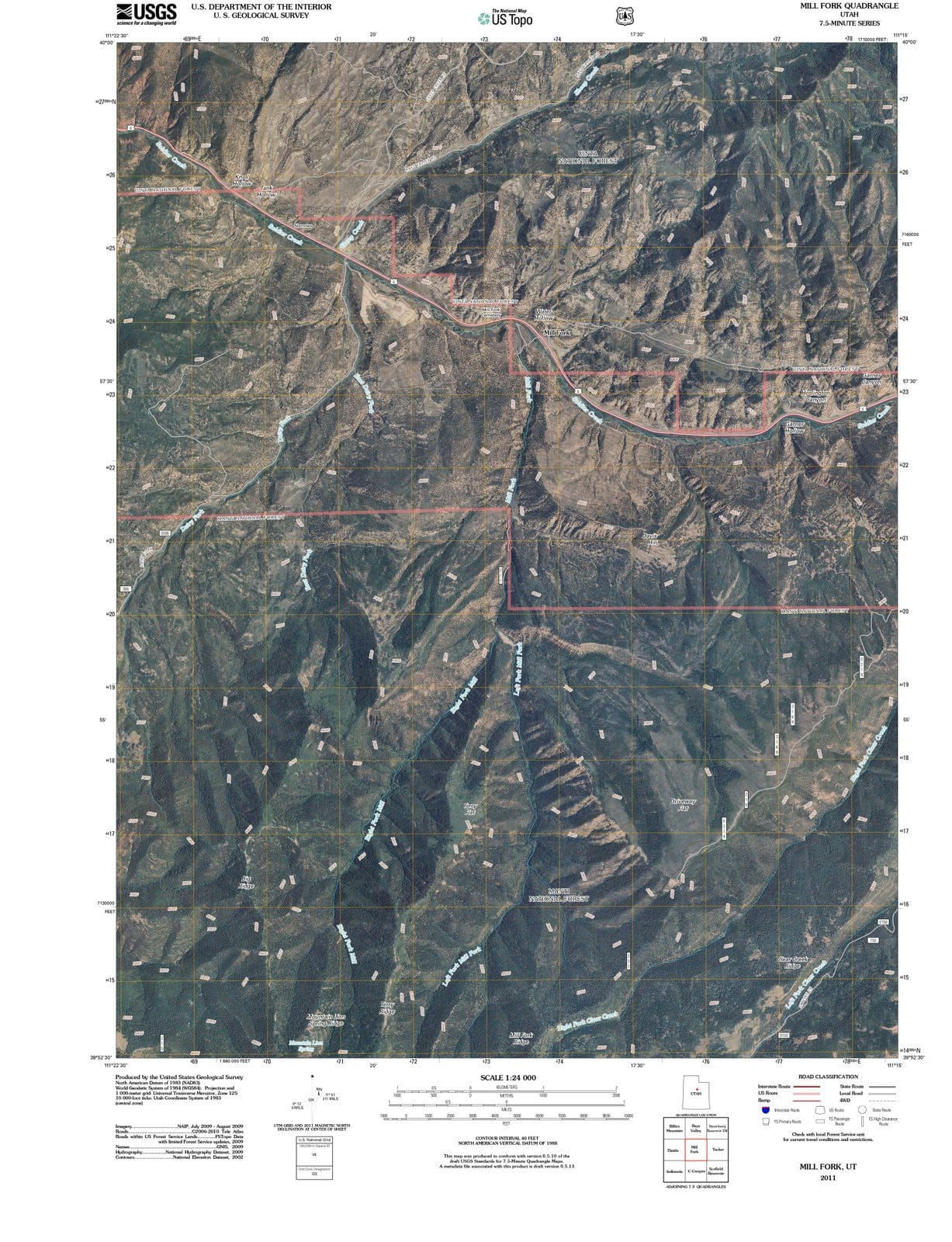 2011 Mill Fork, UT - Utah - USGS Topographic Map