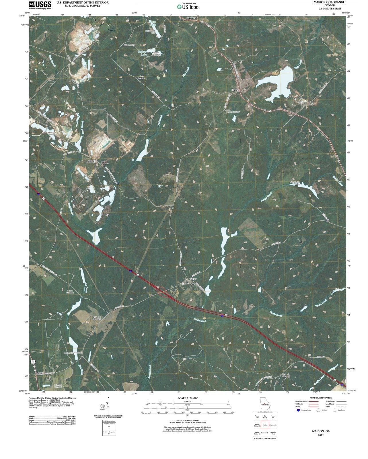 2011 Marion, GA - Georgia - USGS Topographic Map