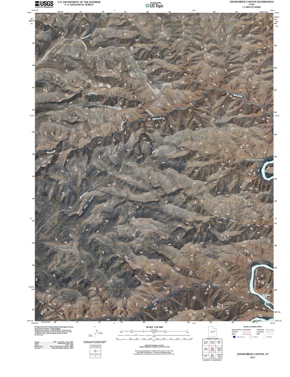 2011 Cedar Ridge Canyon, UT - Utah - USGS Topographic Map