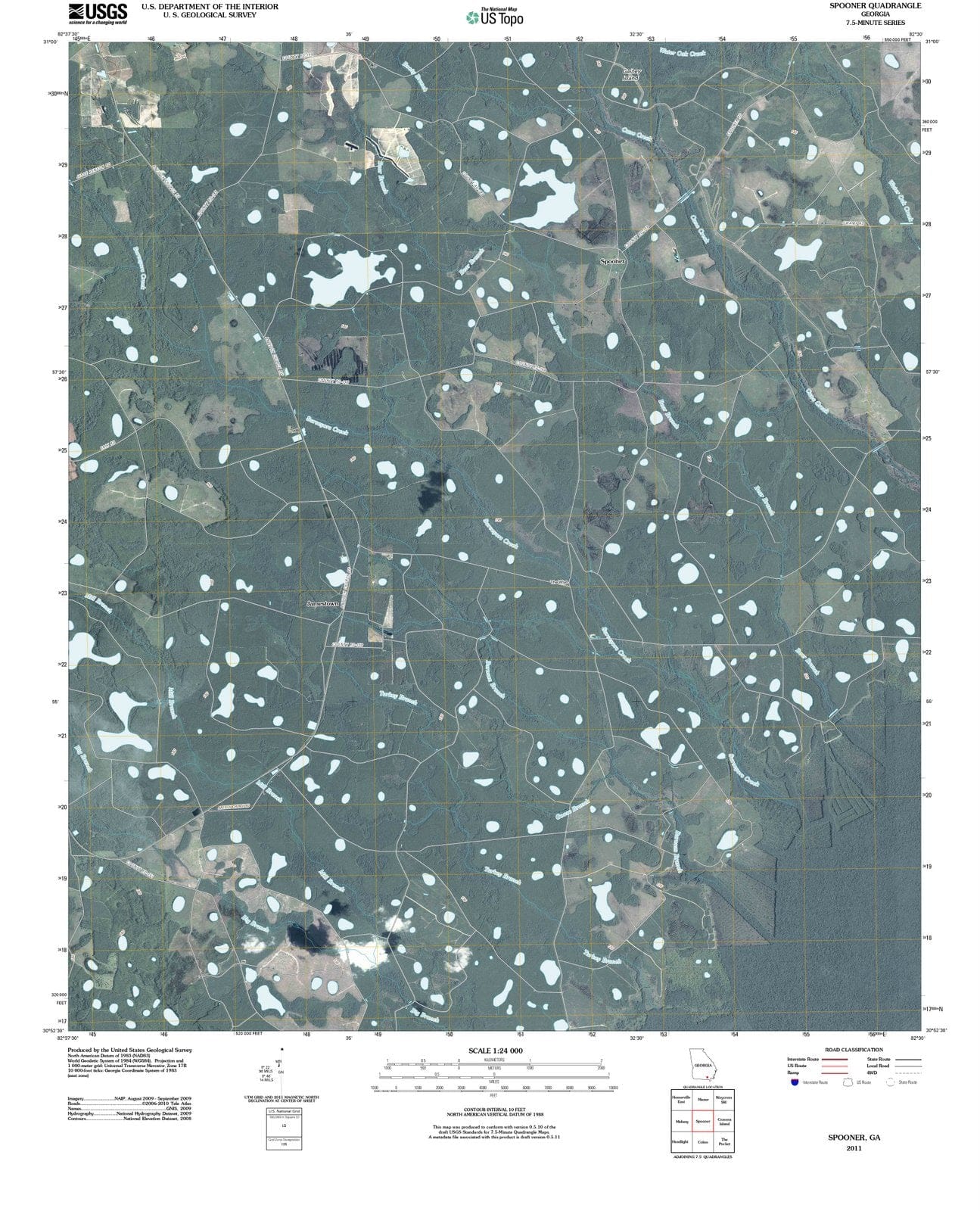 2011 Spooner, GA - Georgia - USGS Topographic Map