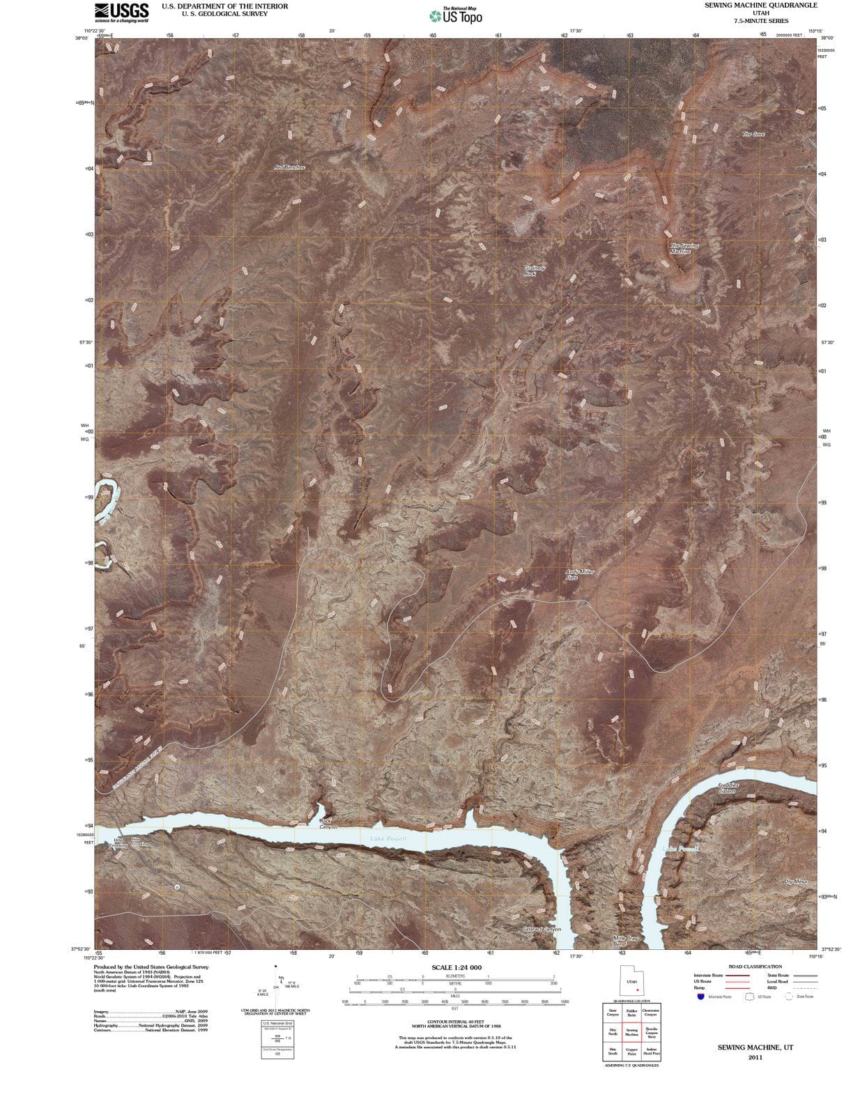 2011 Sewing Machine, UT - Utah - USGS Topographic Map