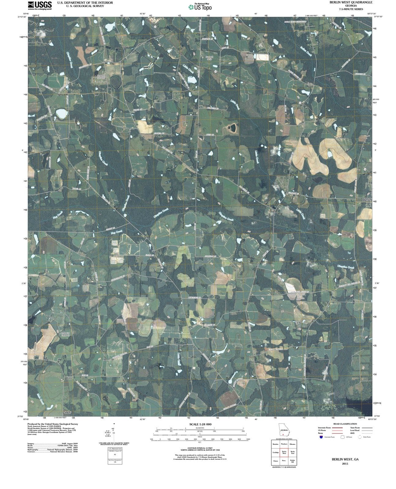 2011 Berlin West, GA - Georgia - USGS Topographic Map