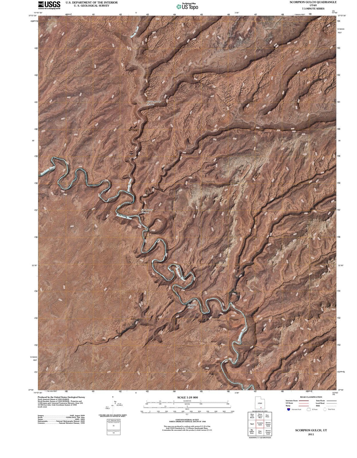 2011 Scorpion Gulch, UT - Utah - USGS Topographic Map