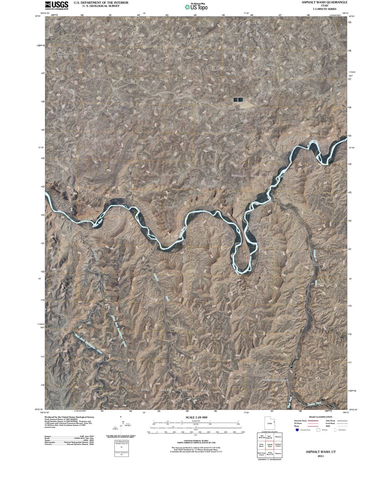 2011 Asphalt Wash, UT - Utah - USGS Topographic Map