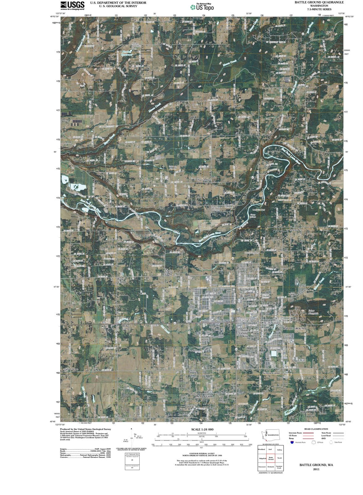 2011 Battle Ground, WA - Washington - USGS Topographic Map