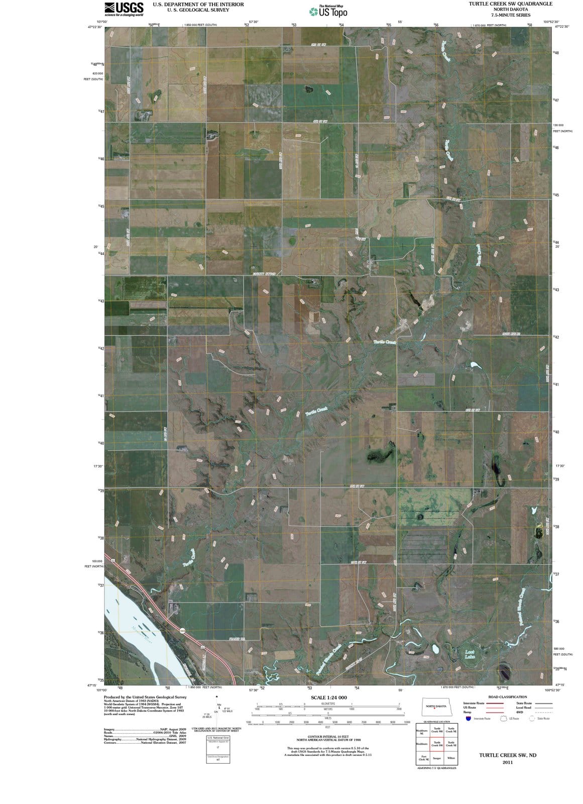2011 Turtle Creek, ND - North Dakota - USGS Topographic Map v4