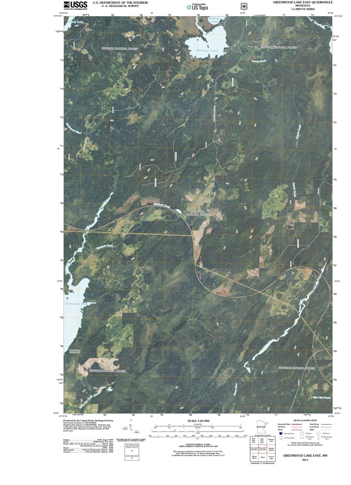 2011 Greenwood Lake East, MN - Minnesota - USGS Topographic Map