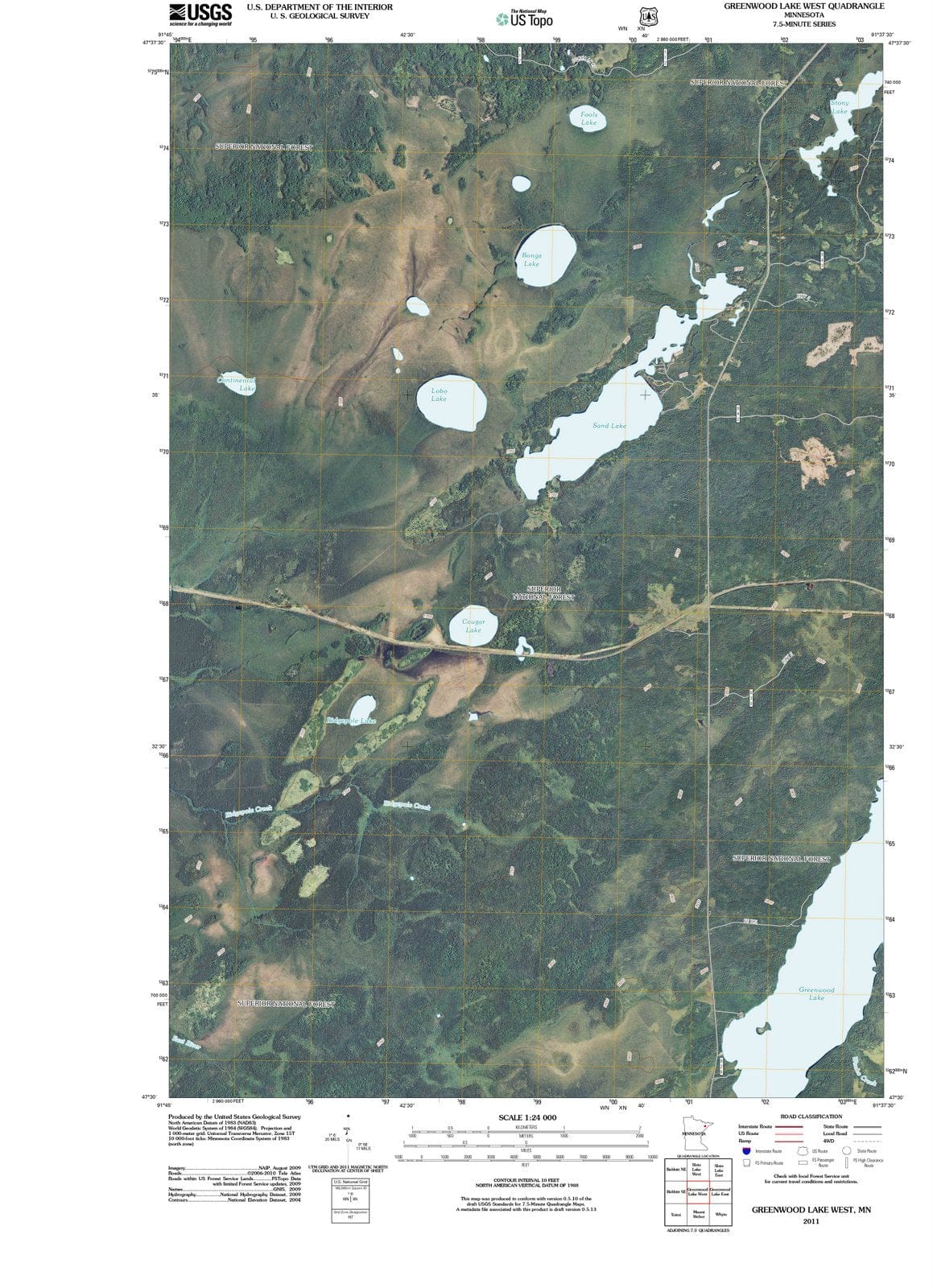2011 Greenwood Lake West, MN - Minnesota - USGS Topographic Map