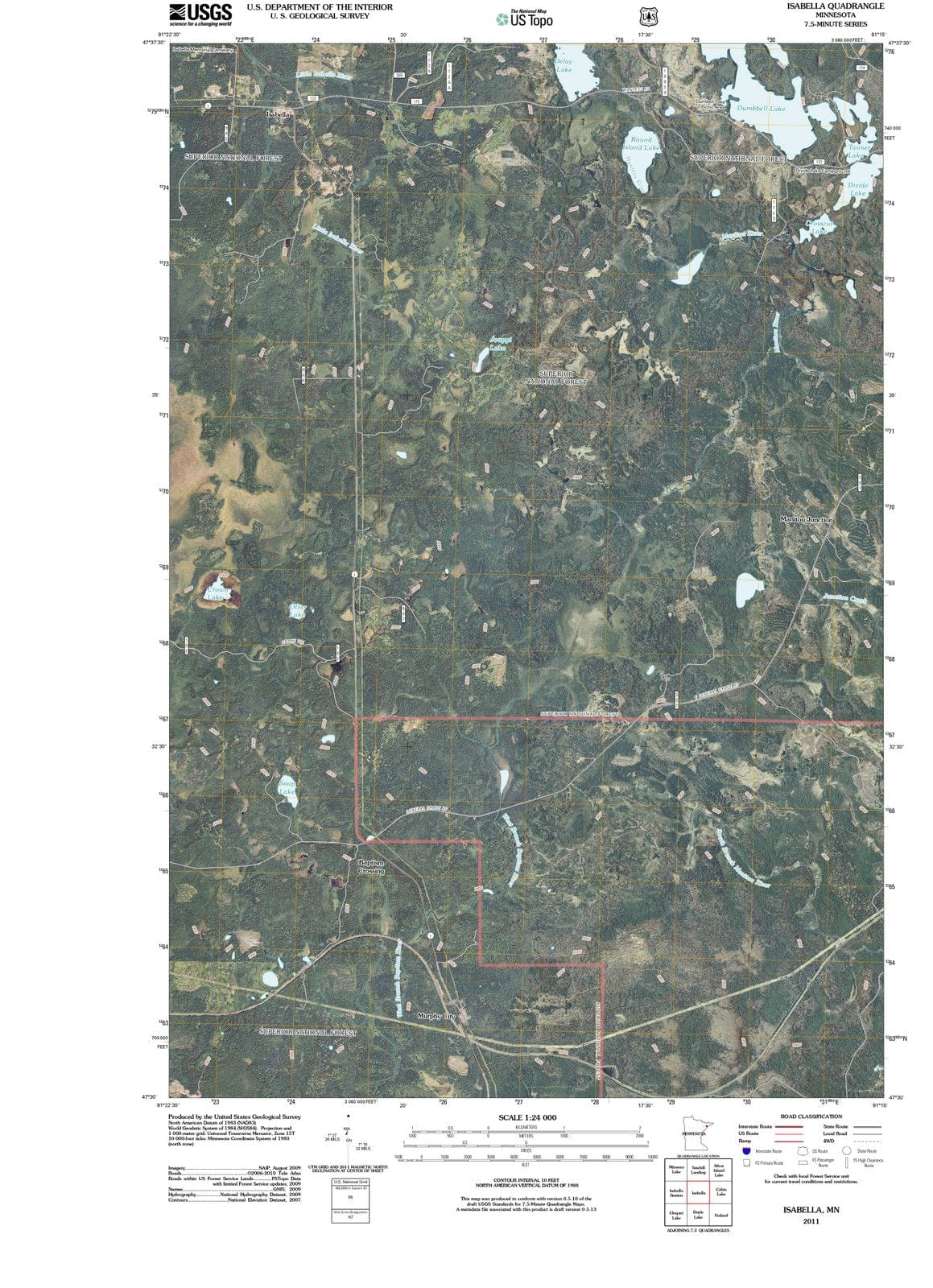2011 Isabella, MN - Minnesota - USGS Topographic Map