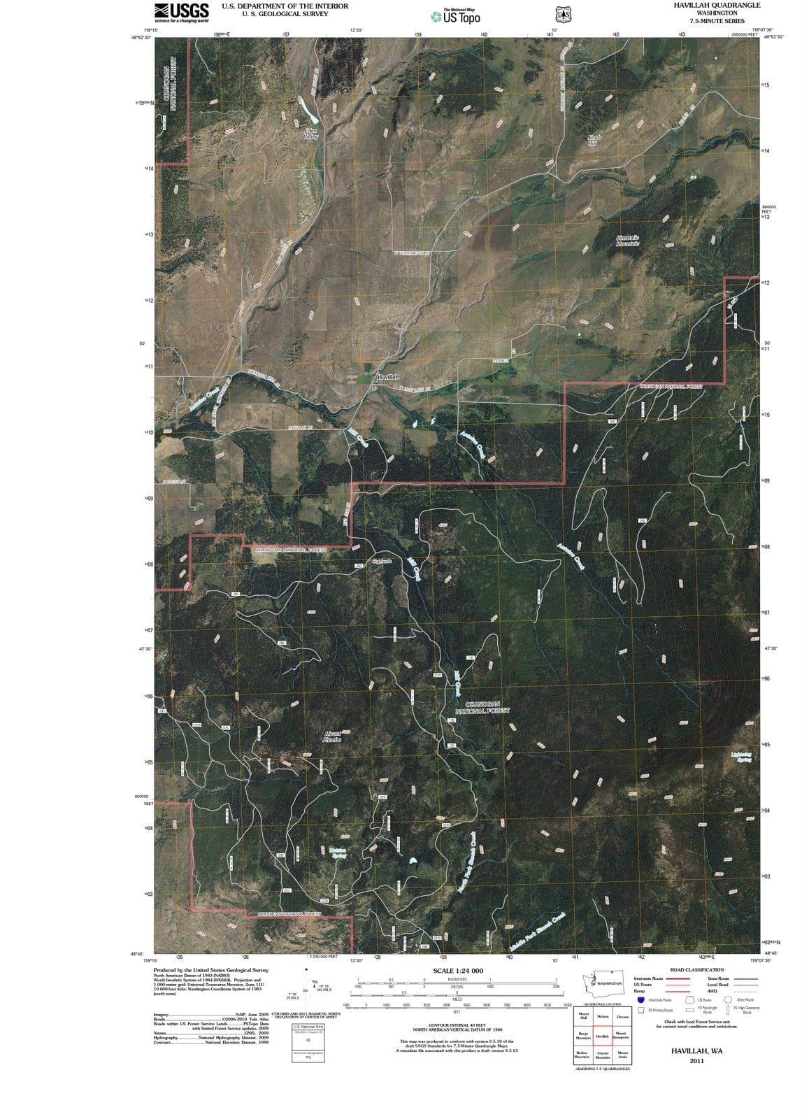2011 Havillah, WA - Washington - USGS Topographic Map