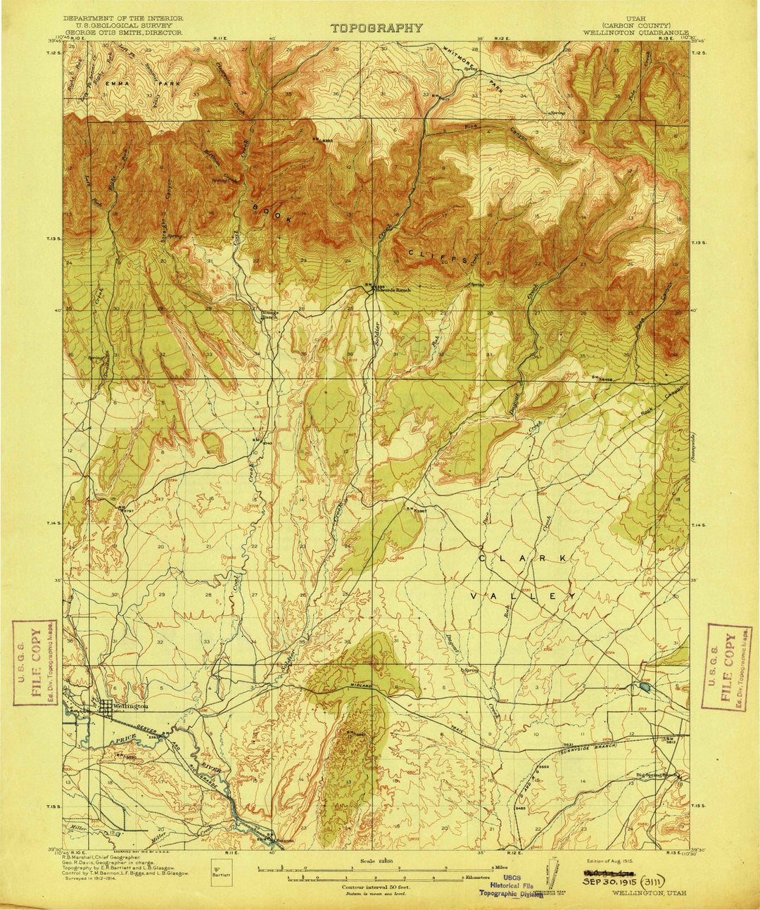 1915 Wellington, UT - Utah - USGS Topographic Map