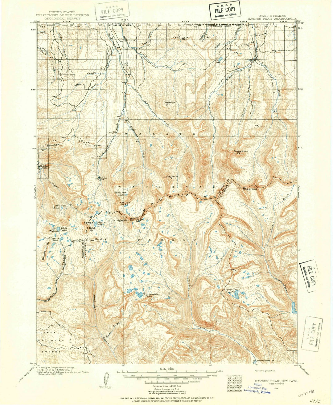 1901 Hayden Peak, UT - Utah - USGS Topographic Map