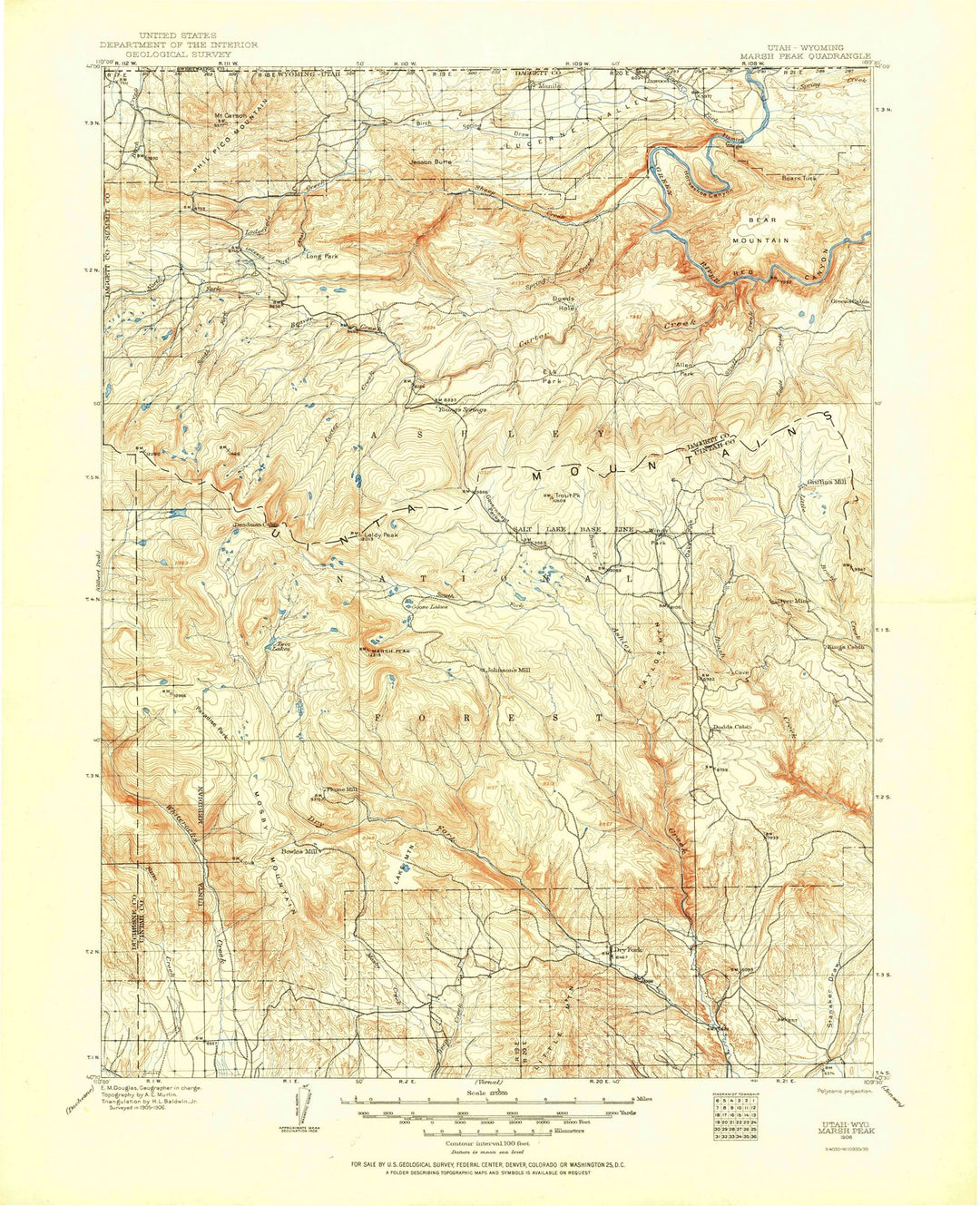 1906 Marsh Peak, UT - Utah - USGS Topographic Map