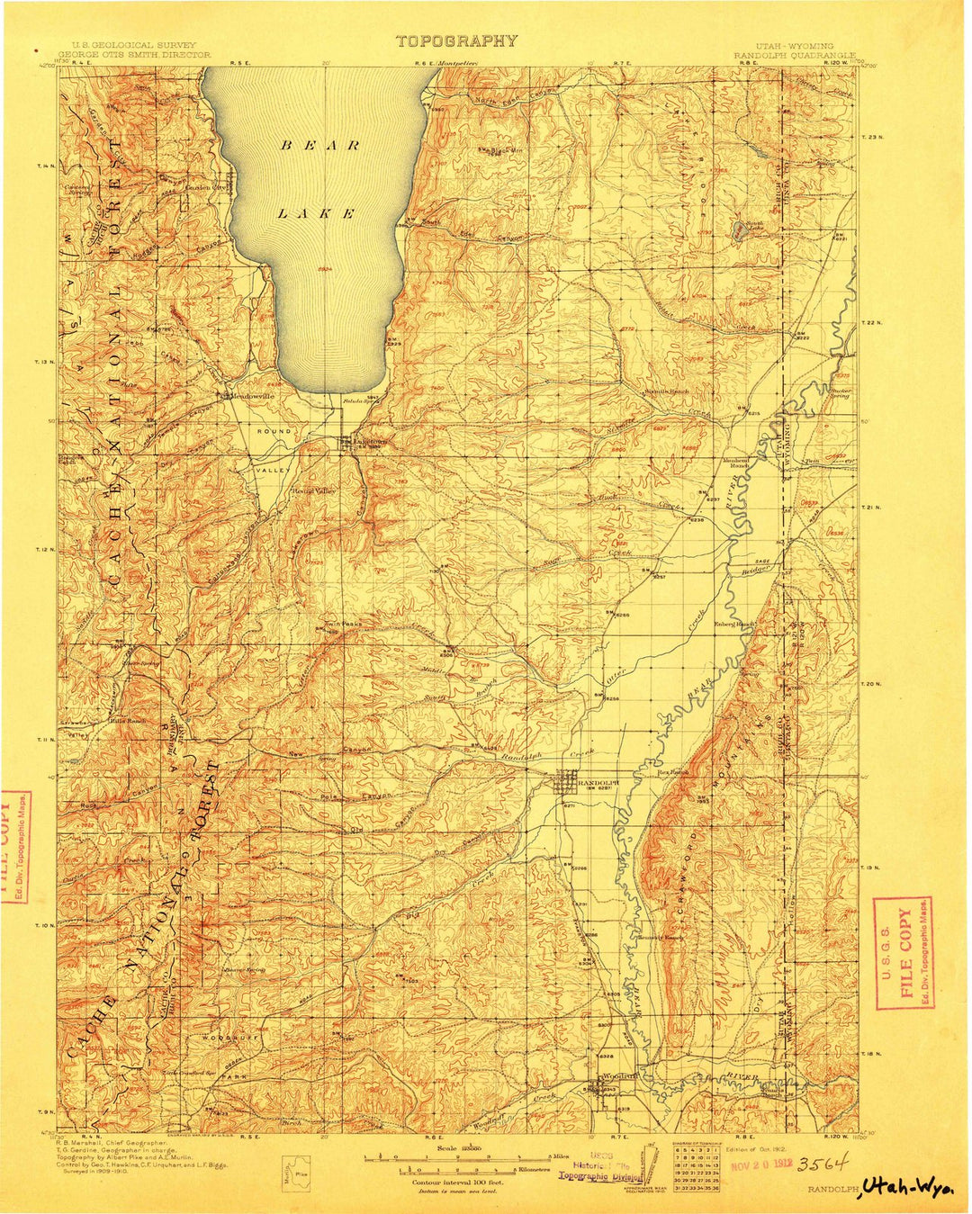 1912 Randolph, UT - Utah - USGS Topographic Map