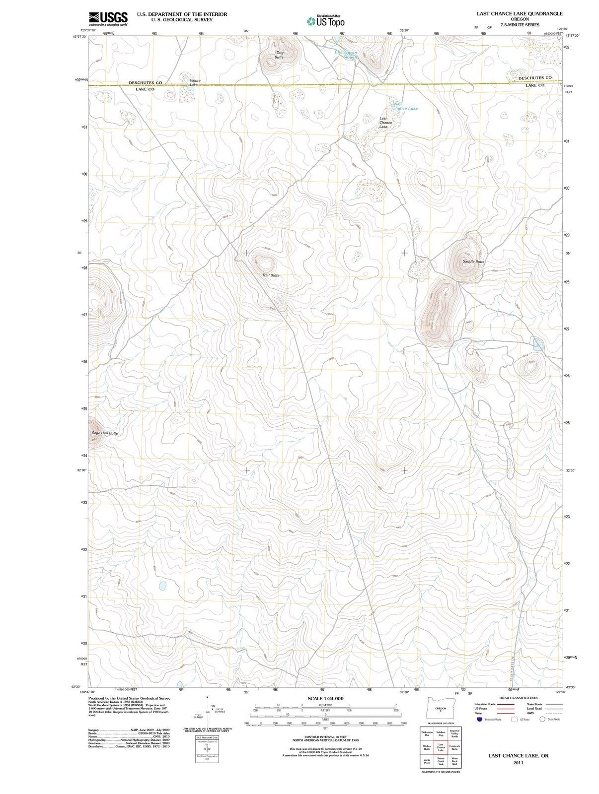 2011 Lake, OR - Oregon - USGS Topographic Map