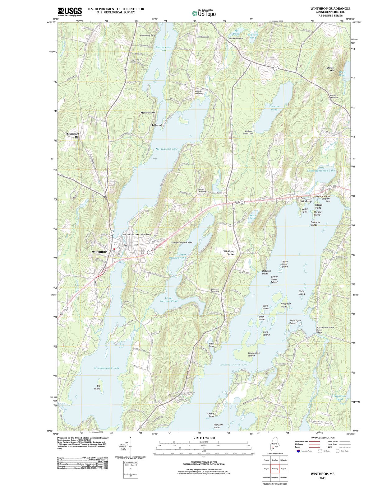 2011 Winthrop, ME - Maine - USGS Topographic Map