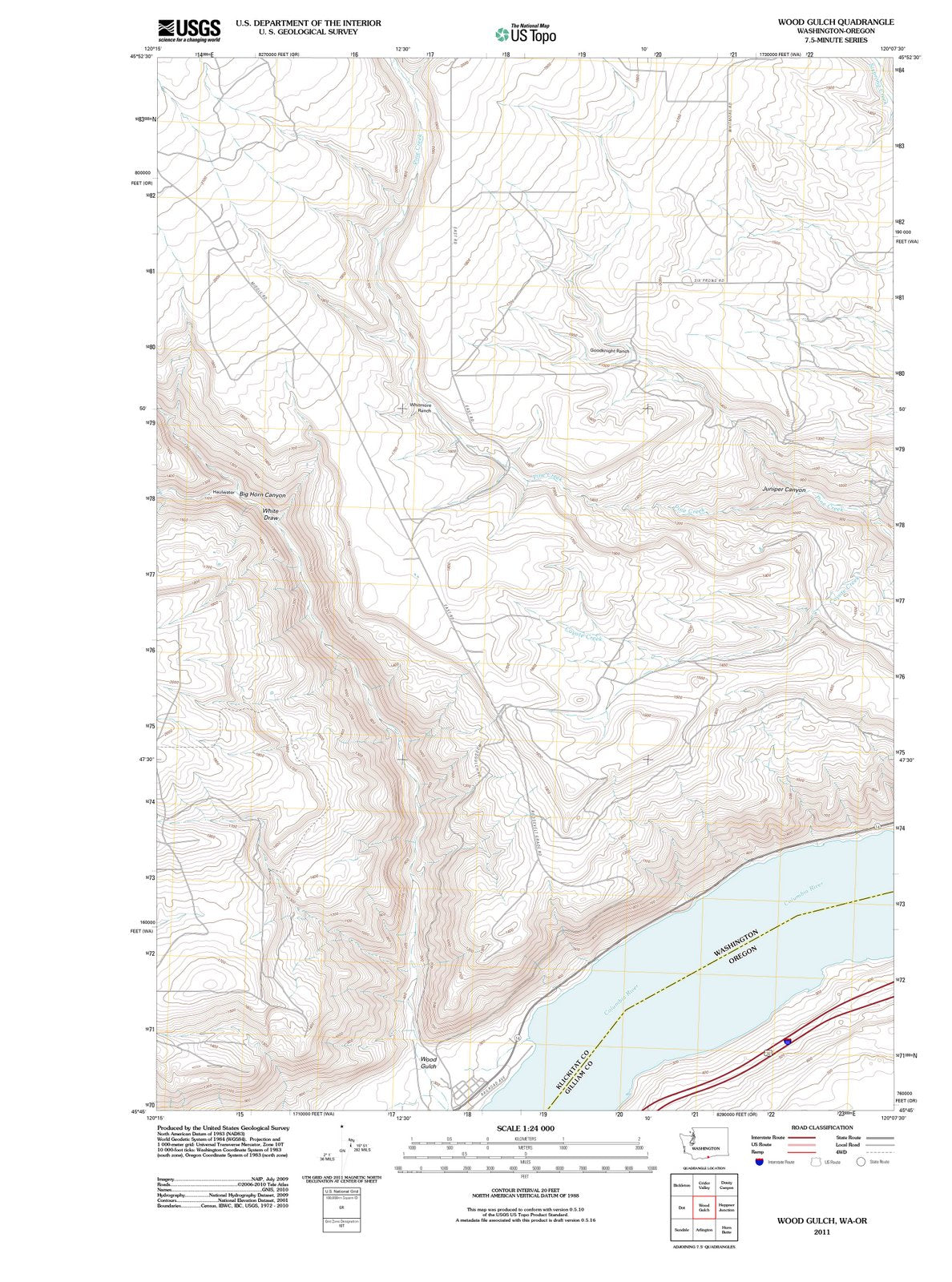 2011 Wood Gulch, WA - Washington - USGS Topographic Map