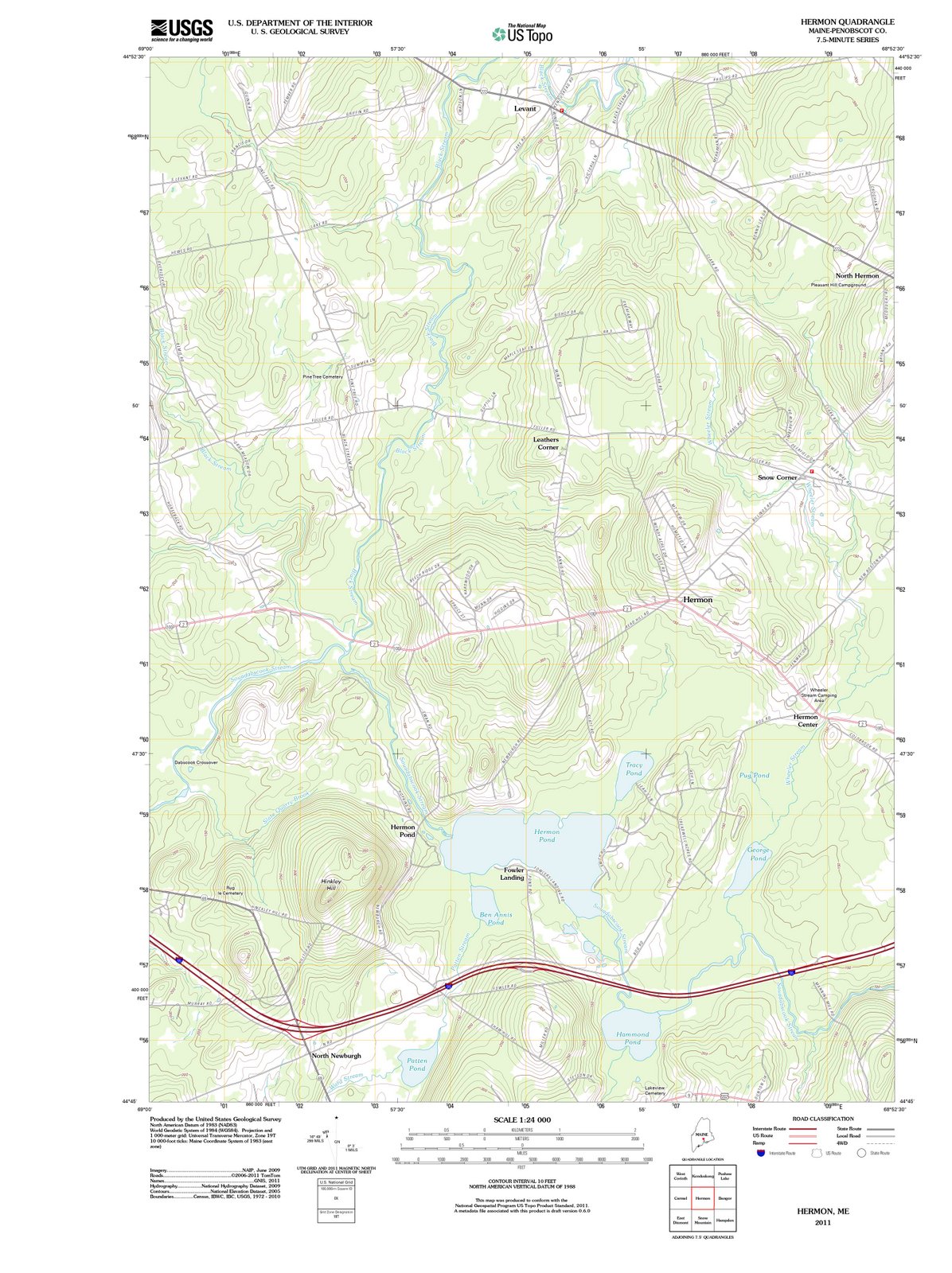 2011 Hermon, ME - Maine - USGS Topographic Map