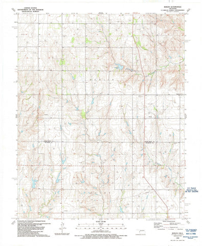 1989 Berlin, OK - Oklahoma - USGS Topographic Map