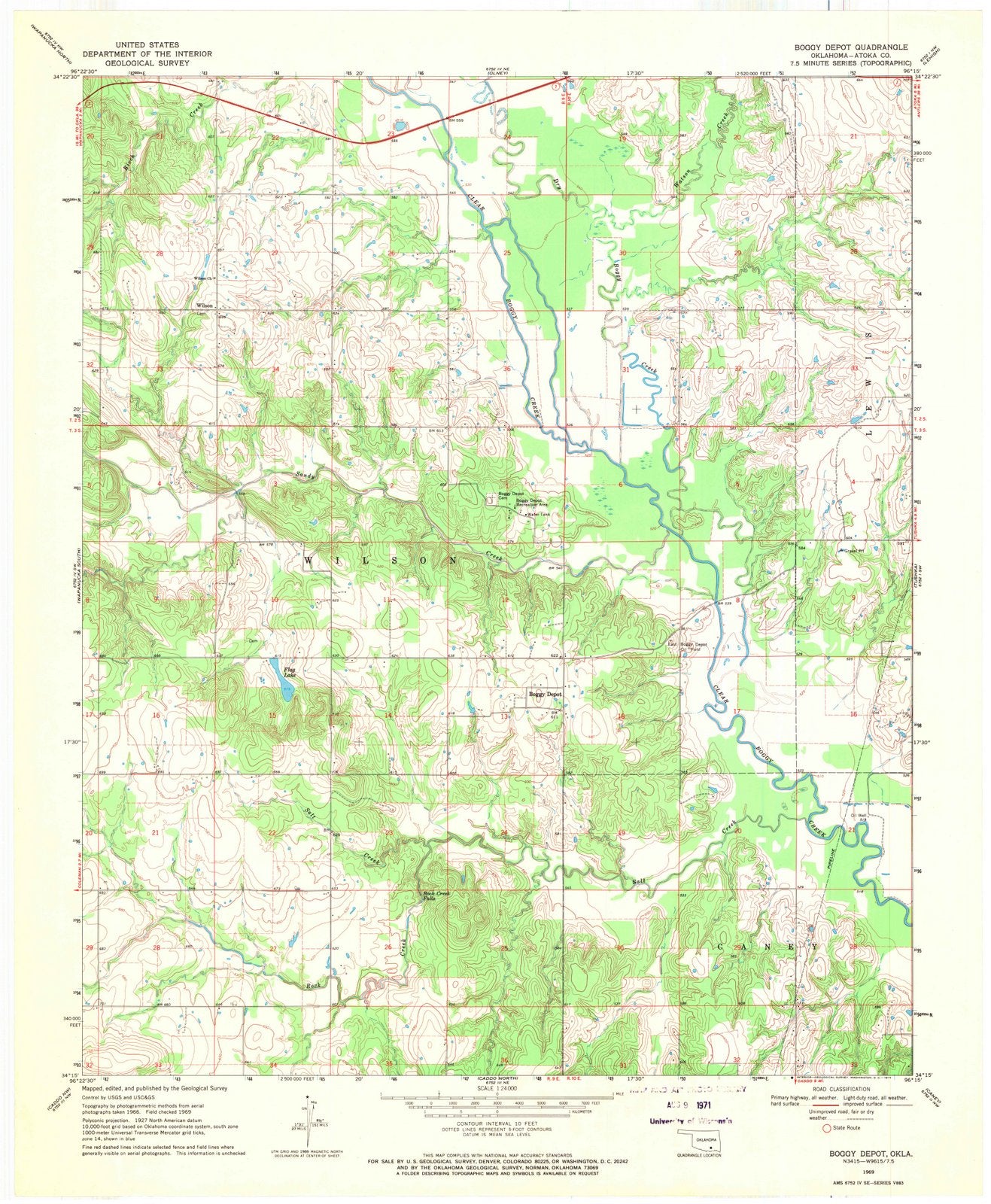 1969 Boggyepot, OK - Oklahoma - USGS Topographic Map