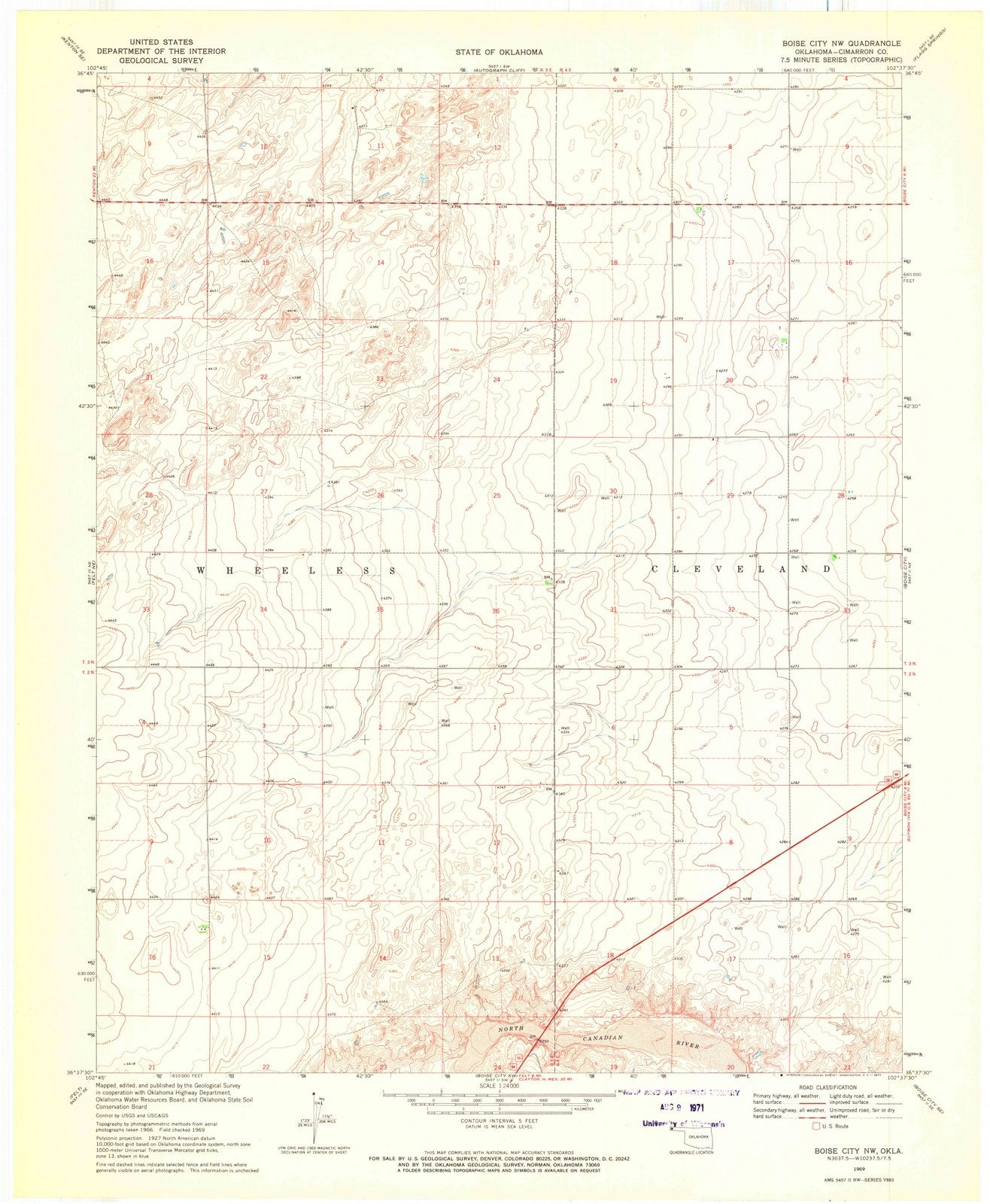 1969 Boise City, OK - Oklahoma - USGS Topographic Map