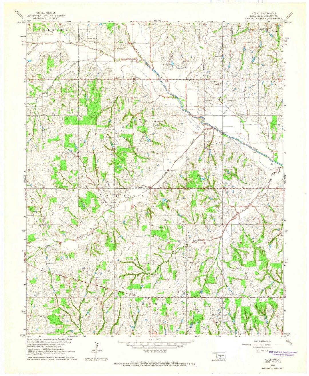 1965 Cole, OK - Oklahoma - USGS Topographic Map