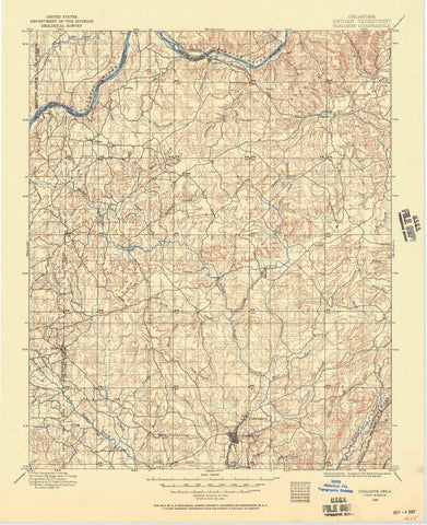 1896 Coalgate, OK - Oklahoma - USGS Topographic Map