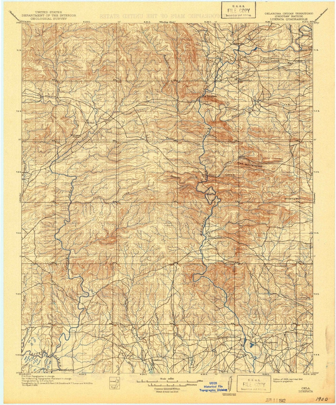 1902 Lukfata, OK - Oklahoma - USGS Topographic Map