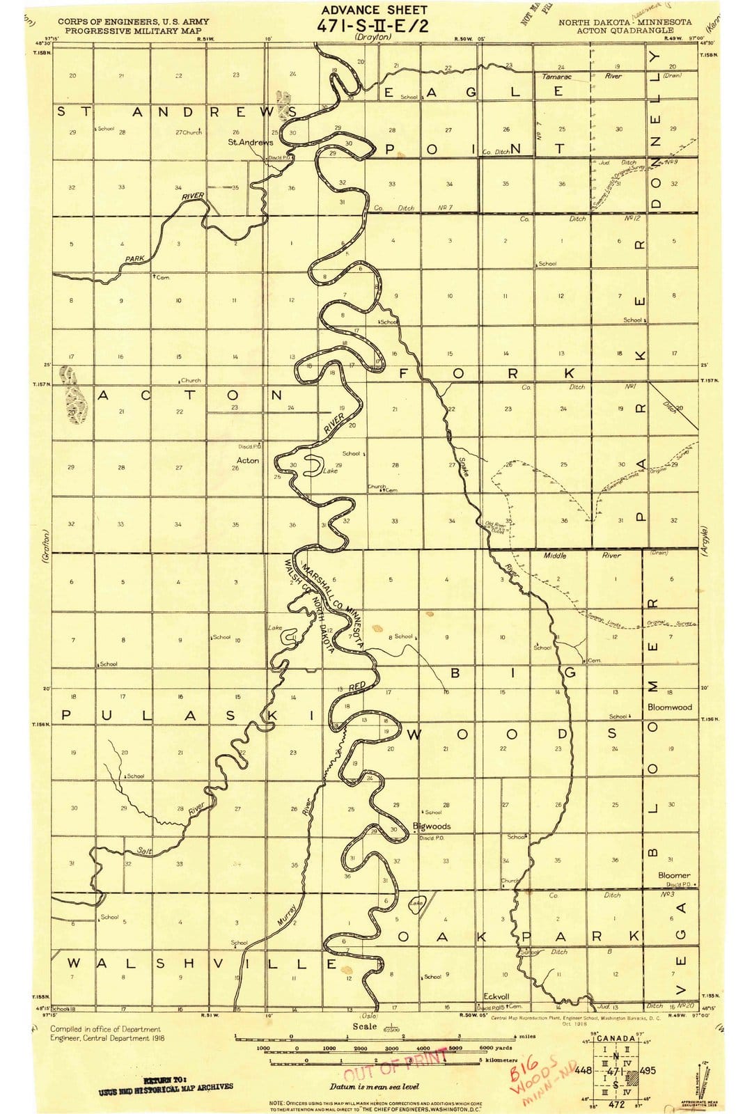 1918 Acton, MN - Minnesota - USGS Topographic Map