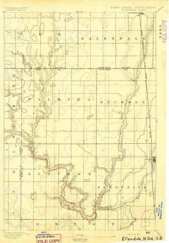 1894 Ellendale, SD - South Dakota - USGS Topographic Map