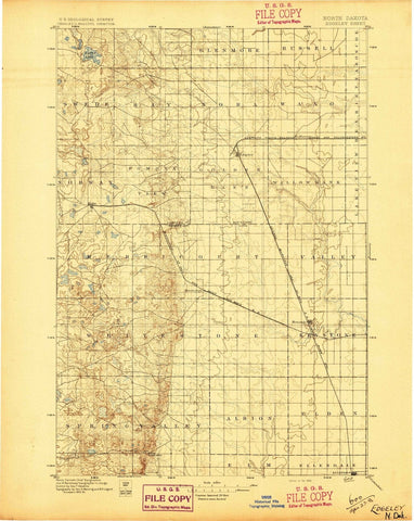 1896 Edgeley, ND - North Dakota - USGS Topographic Map