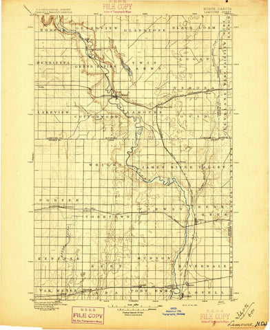 1895 Lamoure, ND - North Dakota - USGS Topographic Map
