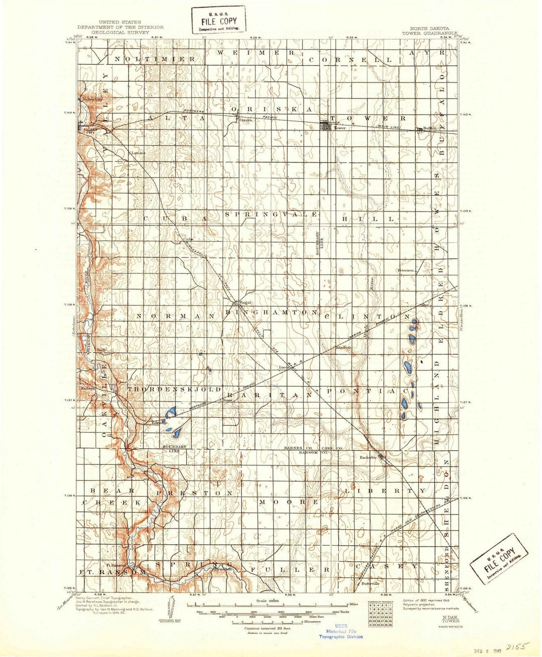 1897 Tower, ND - North Dakota - USGS Topographic Map
