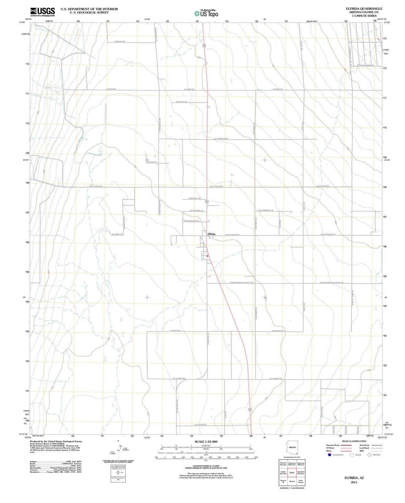2011 Elfrida, AZ - Arizona - USGS Topographic Map