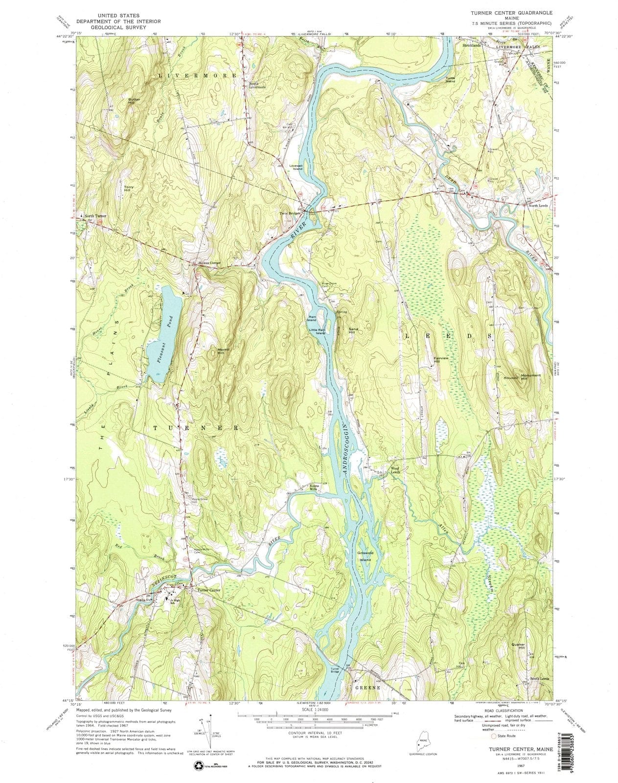 1967 Turner Center, ME - Maine - USGS Topographic Map