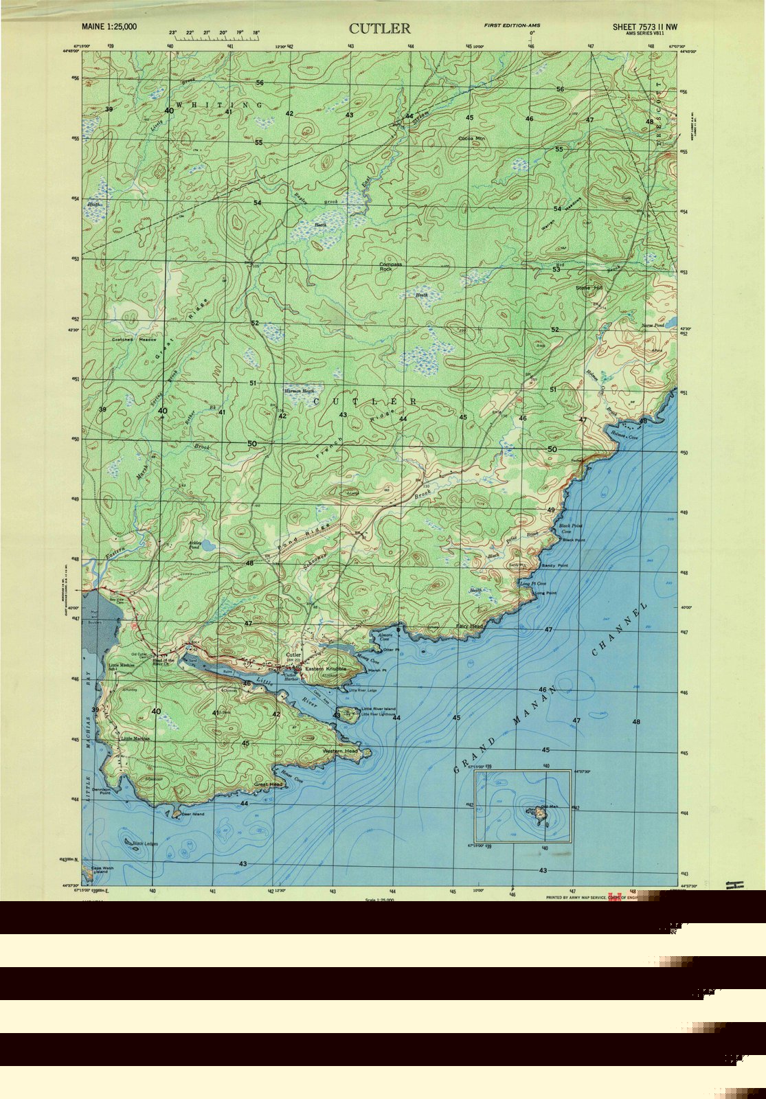 1953 Cutler, ME - Maine - USGS Topographic Map