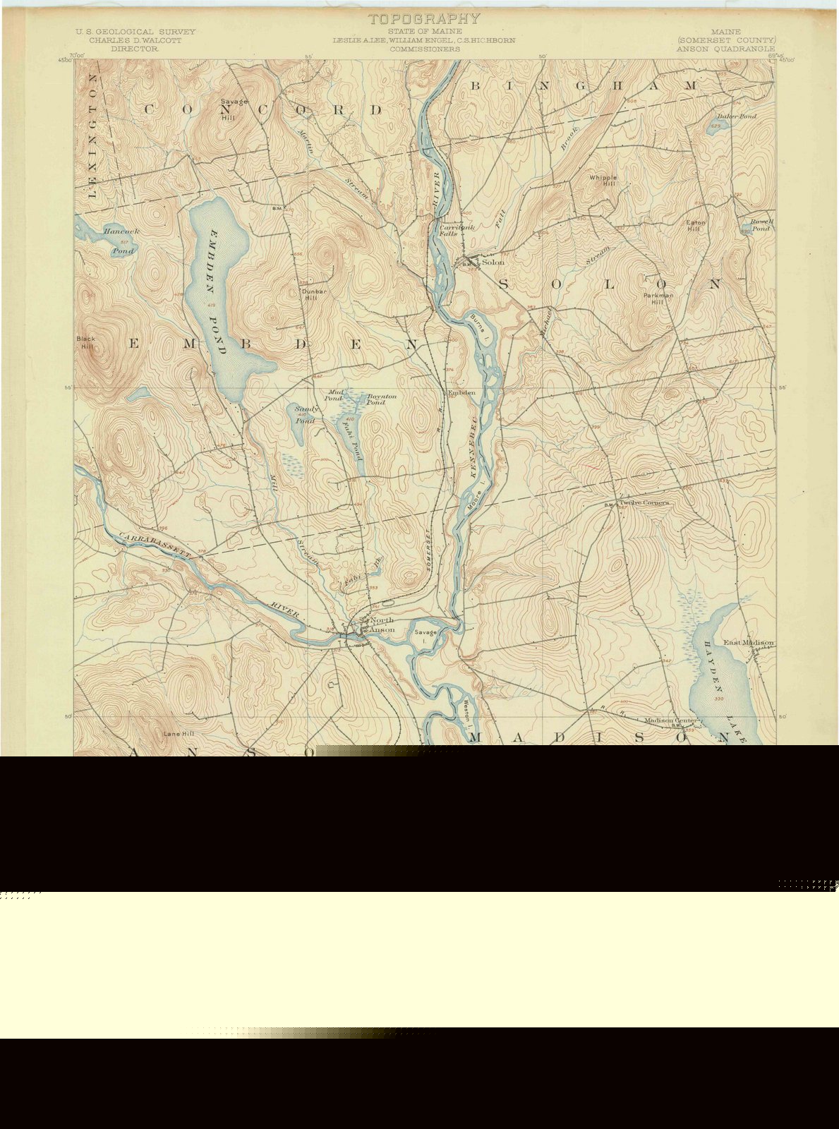 1904 Anson, ME - Maine - USGS Topographic Map