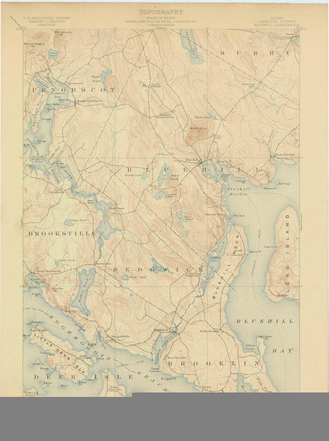 1904 Bluehill, ME - Maine - USGS Topographic Map