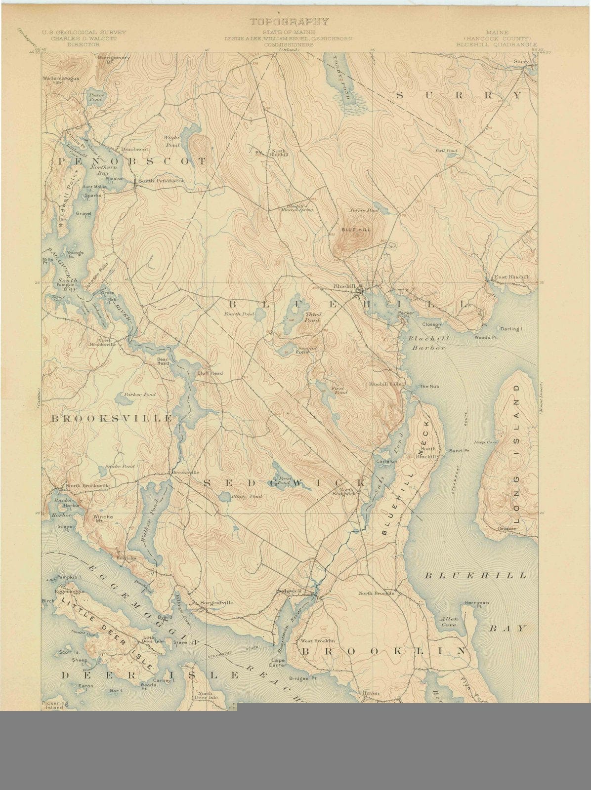 1904 Bluehill, ME - Maine - USGS Topographic Map
