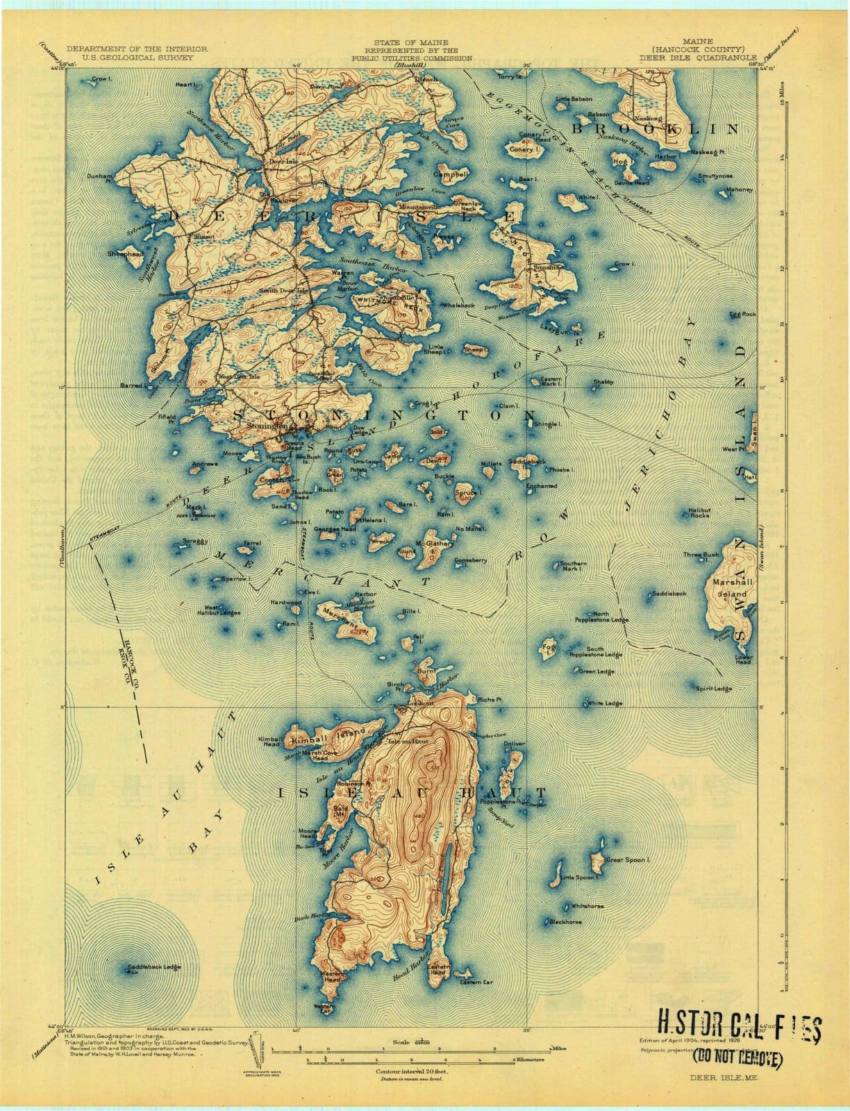 1904 Deer Isle, ME - Maine - USGS Topographic Map