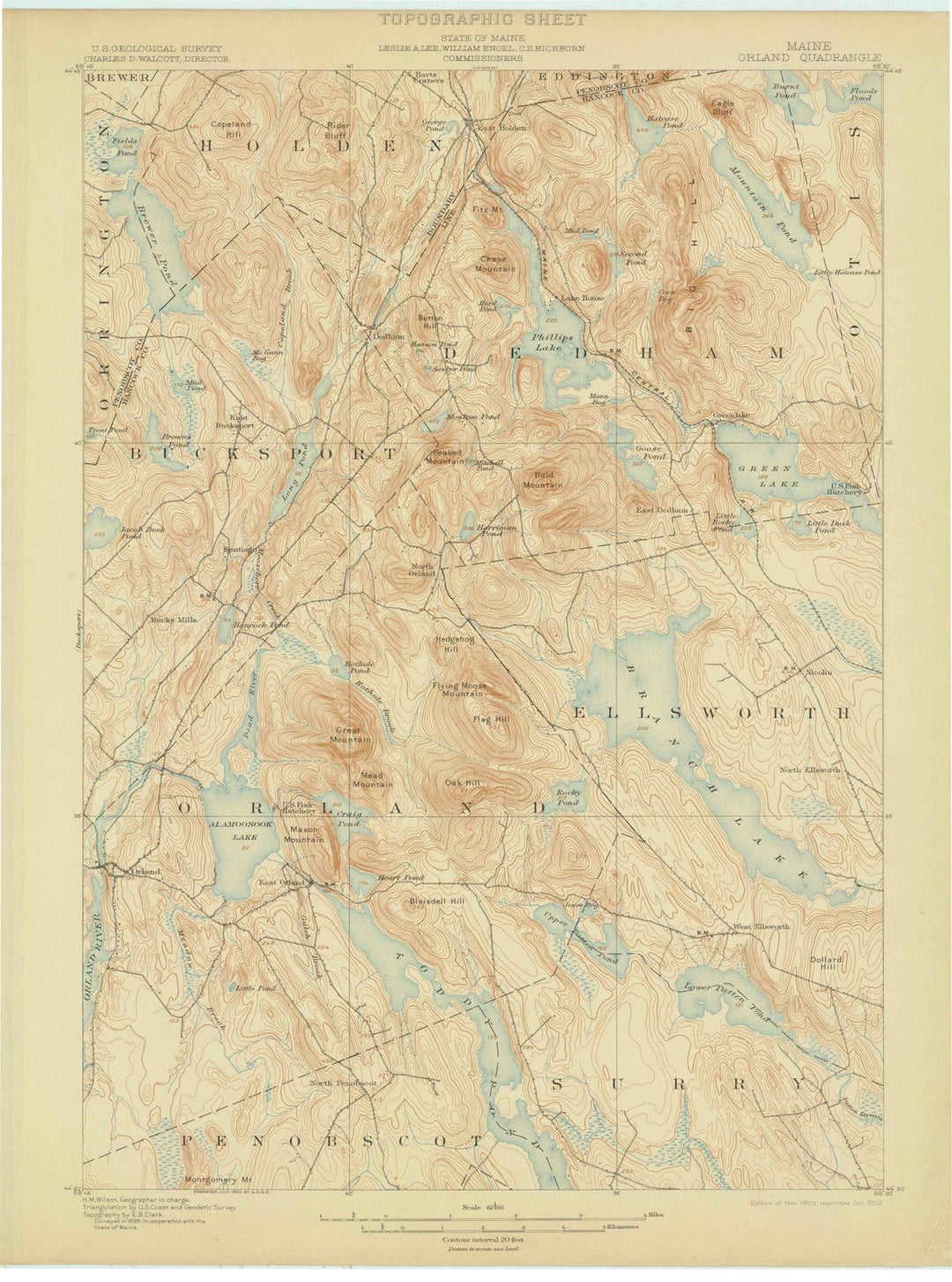 1900 Orland, ME - Maine - USGS Topographic Map