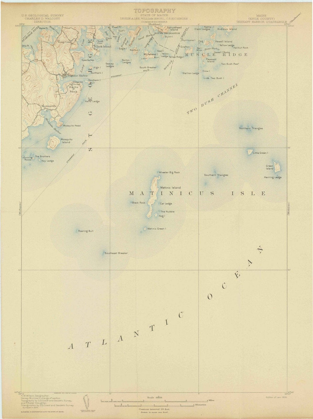 1906 Tennant Harbor, ME - Maine - USGS Topographic Map
