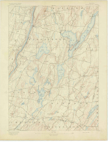 1893 Vassalboro, ME - Maine - USGS Topographic Map
