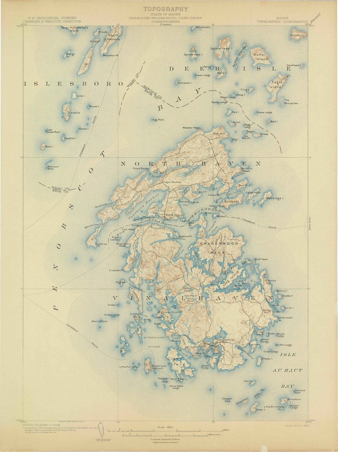 1904 Vinalhaven, ME - Maine - USGS Topographic Map
