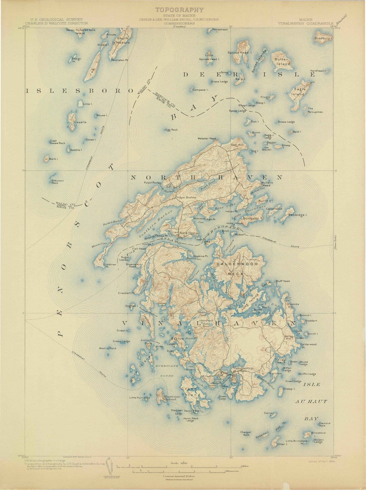 1904 Vinalhaven, ME - Maine - USGS Topographic Map