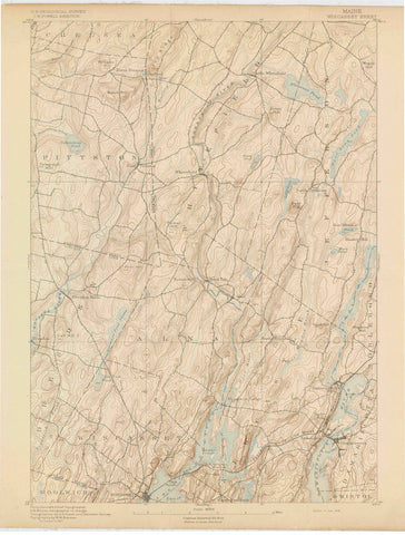 1893 Wiscasset, ME - Maine - USGS Topographic Map