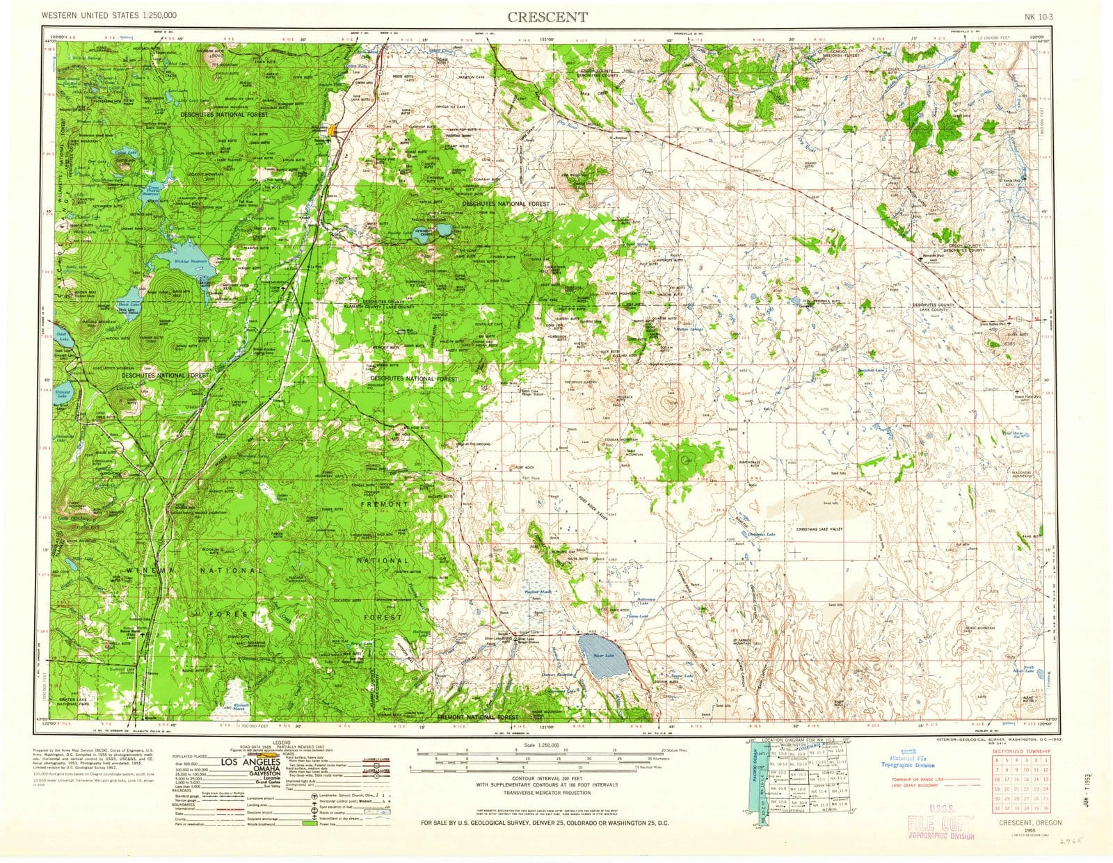 1955 Crescent, OR - Oregon - USGS Topographic Map